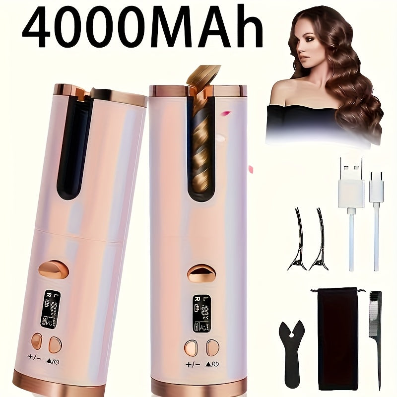 Hair Curler 1 Automatic  for Marvelous Locks - Fast Charging USB, Ceramic, 5 Heat Settings Tangle-Free - Perfect for Styling and Special Occasions, Includes Elegant Gift Box