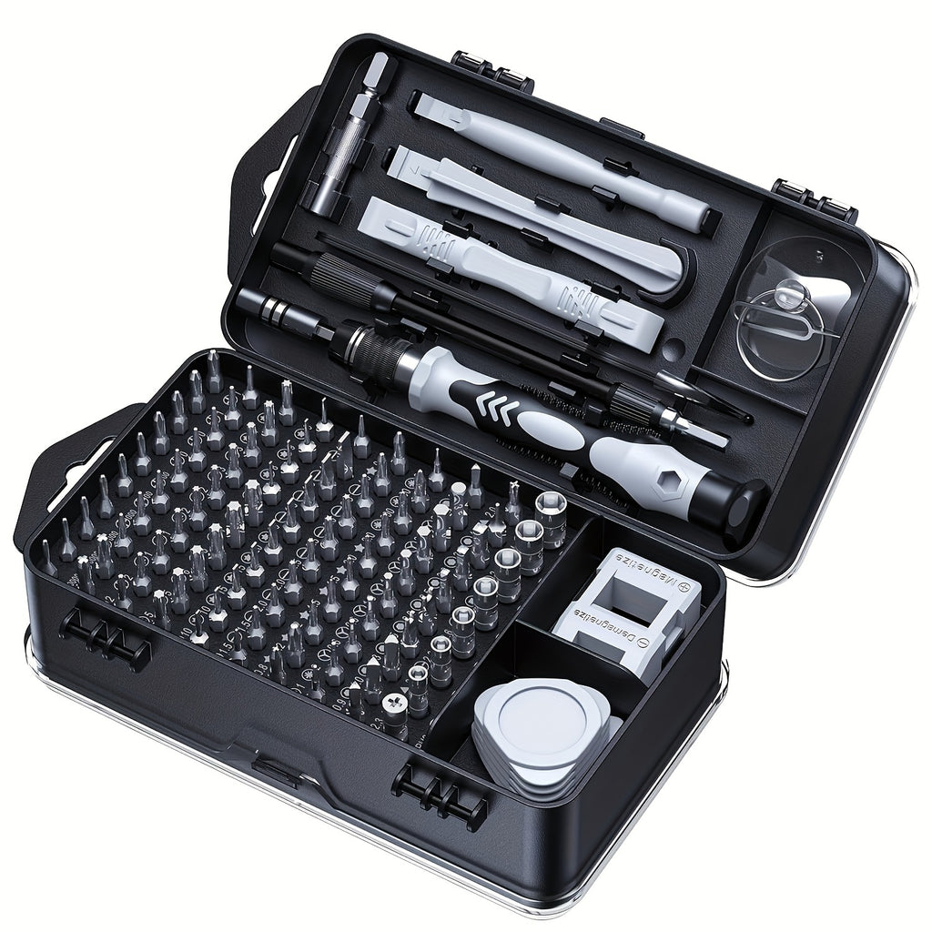 Screwdriver Set 115in 1 Professional , Strong Magnetic Multi-functional Tool Kit with Shaped Drill Bits, Rust Resistant Metal Finish, One-Way Head Style, Ideal for Mechanics - No Assembly Required