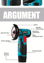 JAVN 12V Cordless Angle Grinder - 19500 RPM Powerful Electric Grinding & Polishing Machine