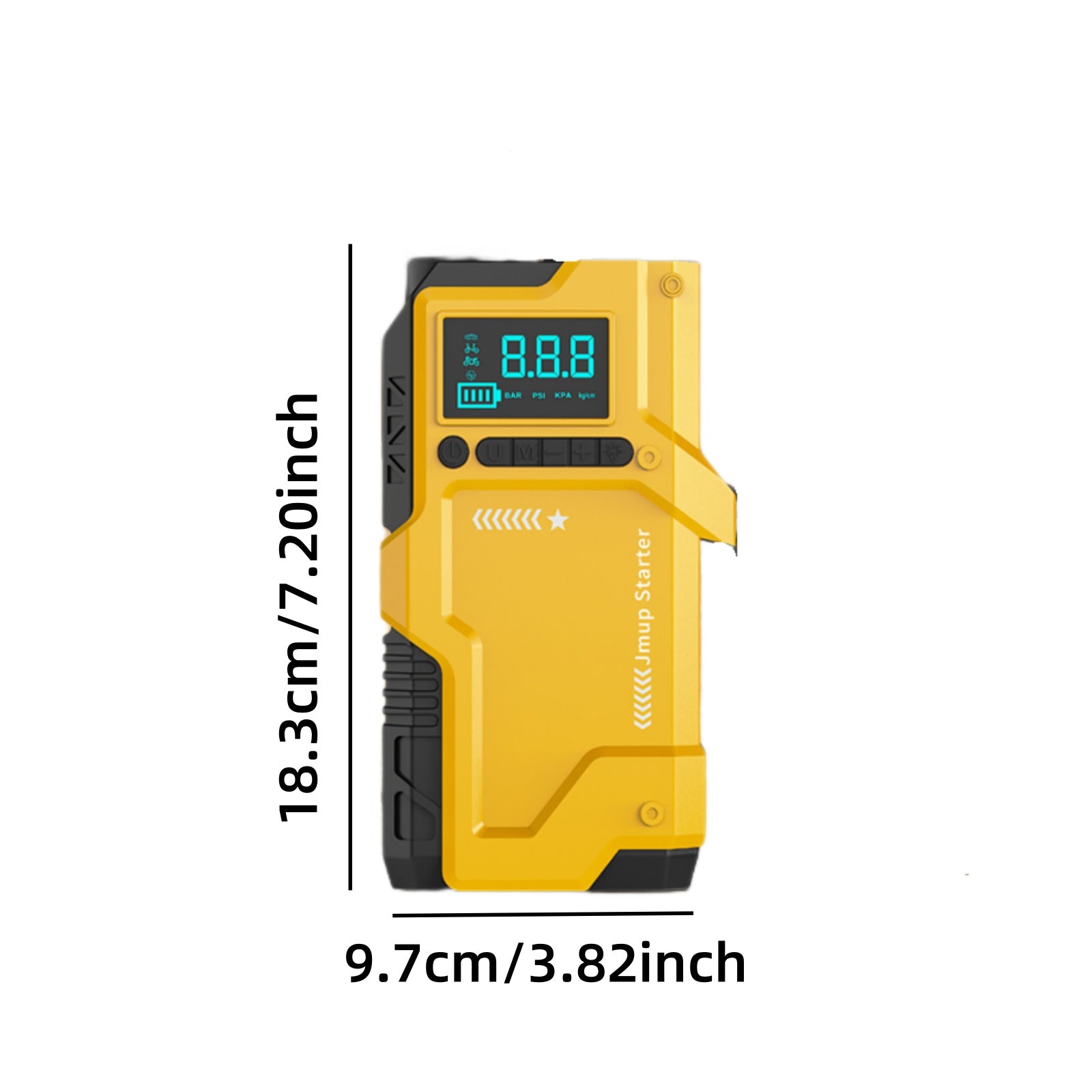 JKUOO Deluxe 9-in-1 Portable Air Pump, Car Jumper Starter with Inflator 150PSI Combo, Quick Activation Battery Power for Cars and 34.07 L/2.11G Diesel Engines, Vehicle Emergency Tool Kit Roadside Assistance, 4 Modes Adjustabl