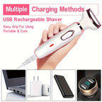 Hair Remover 4in1 Women's Electric  Multifunctional Women's Electric Shaver Trimmer Set Bikini Line Trimmer for Women USB Rechargeable for Eyebrows, Nose, Face Legs Hair Removal Portable Gentle Perfect Gift for Women