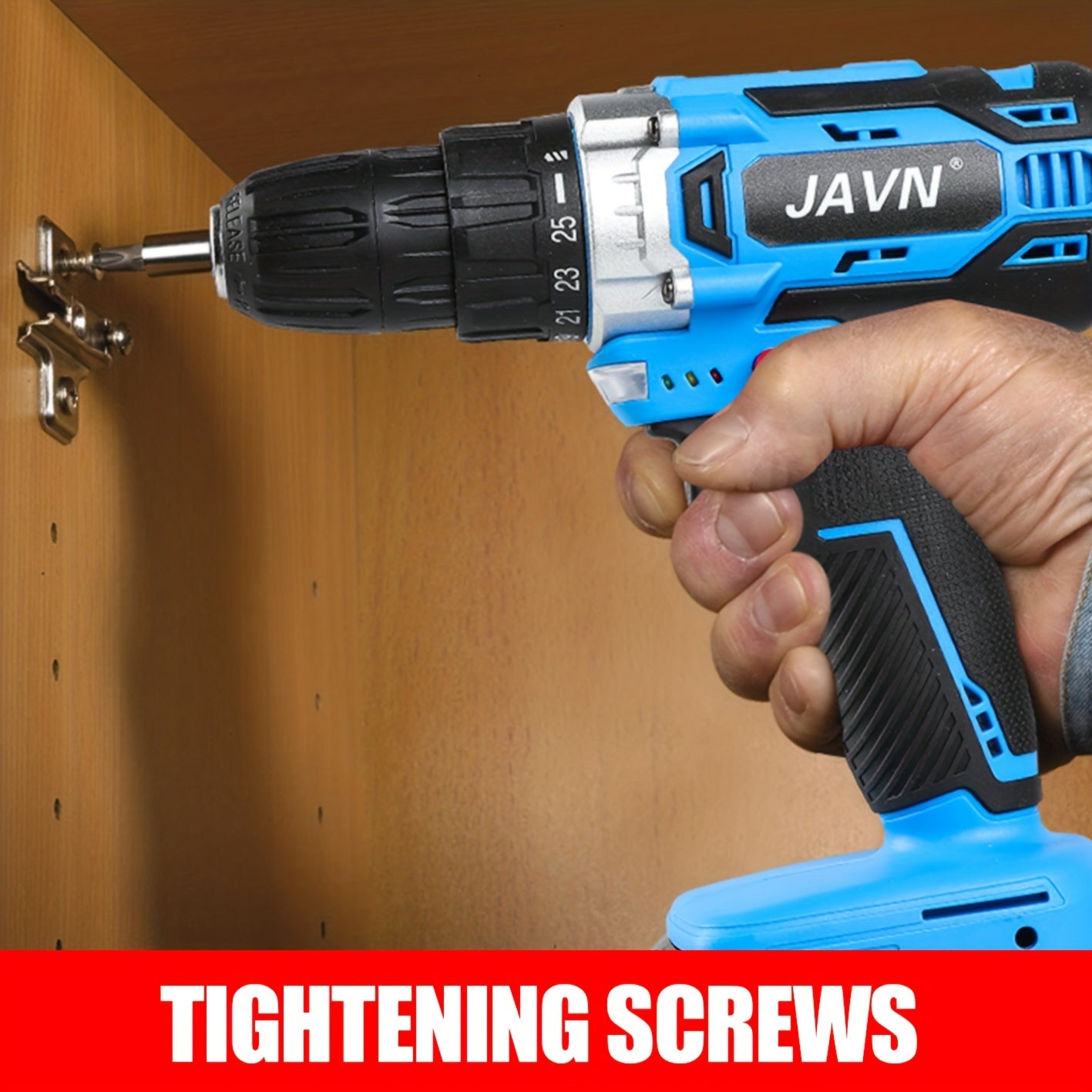 Screwdriver 1 Set JAVN 20V Cordless Drill Electric Screwdriver, Mini Wireless Power Driver DC Lithium-Ion Battery 3/8-Inch