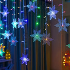 Light String 1pc YETHKE Snowflake Curtain Light, 96 LED USB Powered Fairy   with 8 Modes