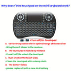 Keyboard i8 2.4G Mini wireless with touchpad &7-color Backlit, plug and play, Super cool design,Perfect for Android TV Box, Smart TV, Projector, PS3, and more!