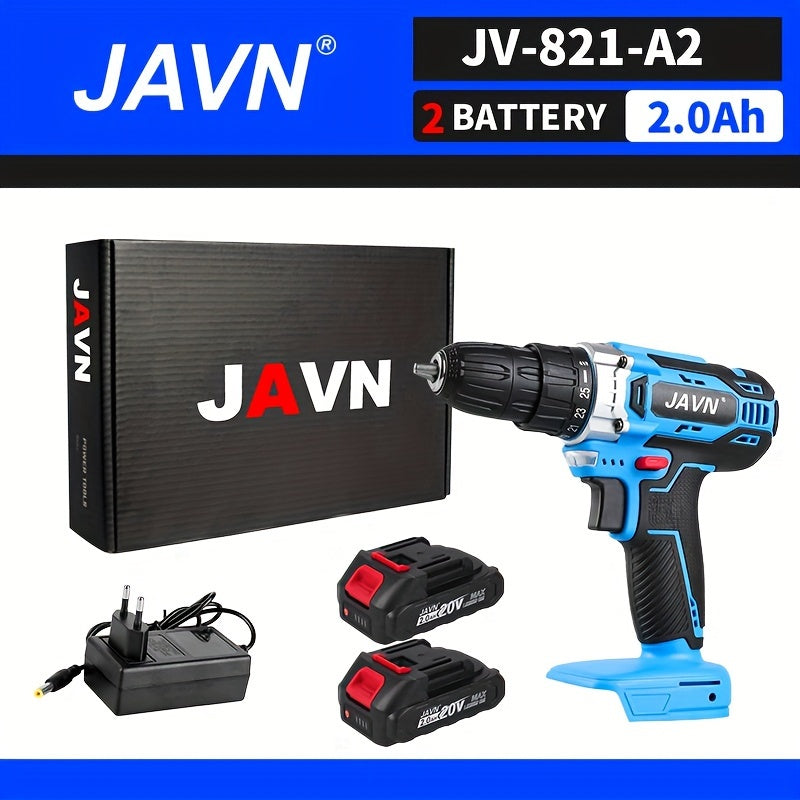 Screwdriver 1 Set JAVN 20V Cordless Drill Electric Screwdriver, Mini Wireless Power Driver DC Lithium-Ion Battery 3/8-Inch