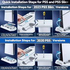 PS5 Slim Stand & Cooling Station with Dual Controller Chargers