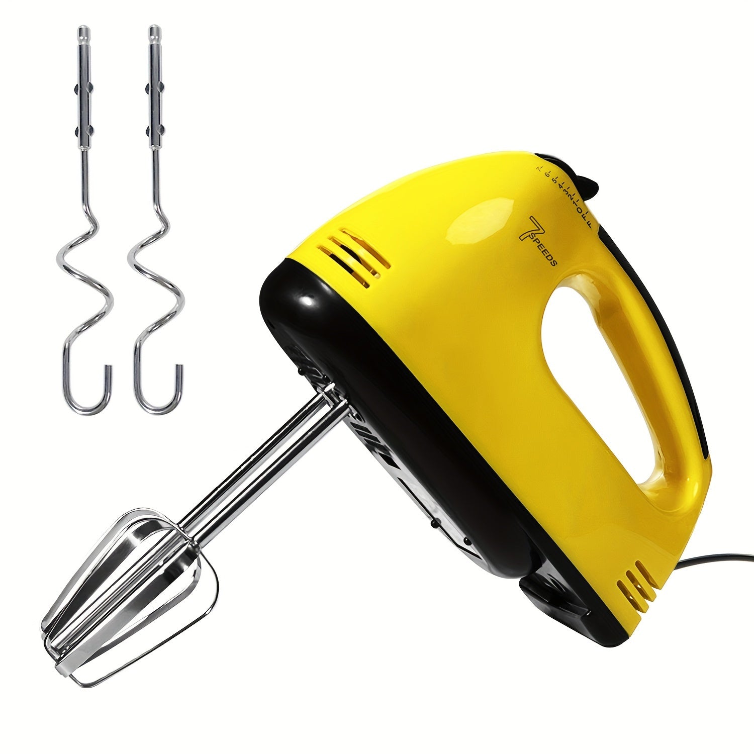 Mixer PANCERKA 7-Speed Handheld Electric Whisk Mixer - Durable Metal, 220V Plug, Multiple Color Options (White, Black, Yellow, Green, Pink, Blue), Perfect for Baking & Food Preparation, Kitchen Mixer | Modern Kitchen Mixer | Durabl