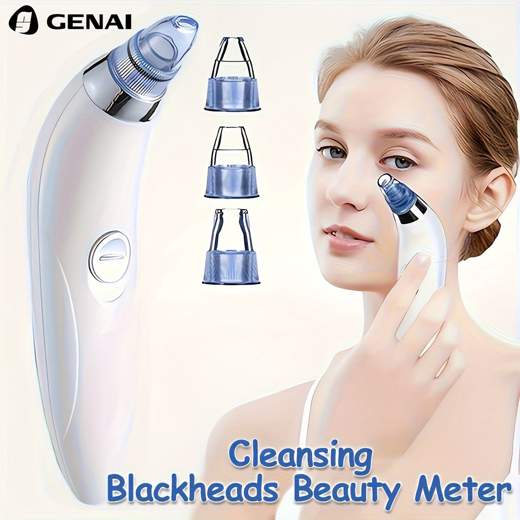 Blackhead clean GENAI  Beauty Meter - Portable Facial Pore Cleaner with 4 Probes, Gentle and Safe Cleansing for Men and Women, Battery-Operated (Batteries Not Included)