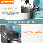 Mixer Nirva1400W high-speed electric kitchen mixer, with 240-ounce stainless steel bowl - 6-speed, handheld cream whisk and egg beater, suitable for baking and mixing, portable design,
