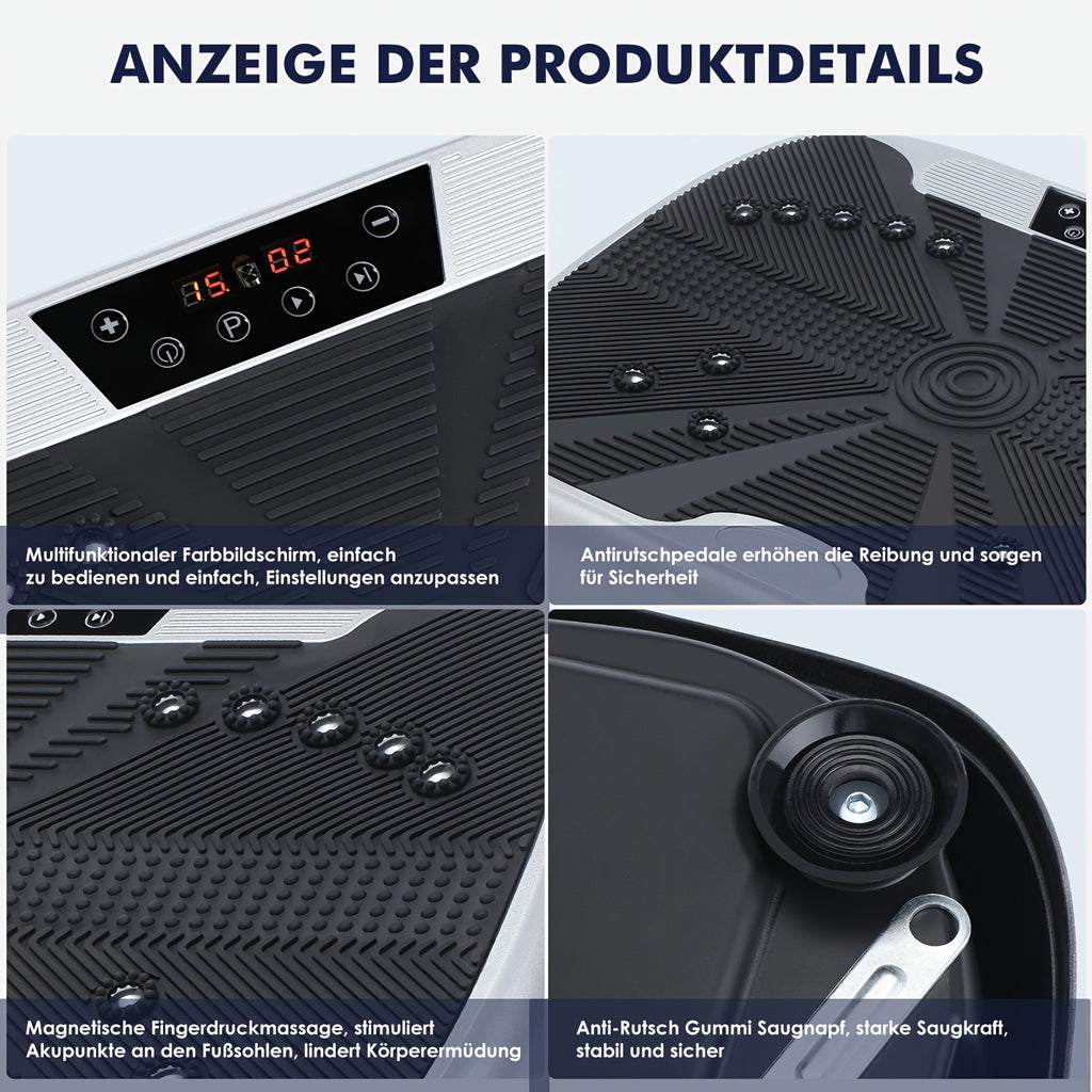 Vibration Plate with Electromagnetic Massage | 99 Speed Levels | Acupressure Foot Pad | Remote Control And Resistance Band Included | Silent Whole Body Burner for Home Fitness, Muscle Recovery, Balance Improvement,  Sma