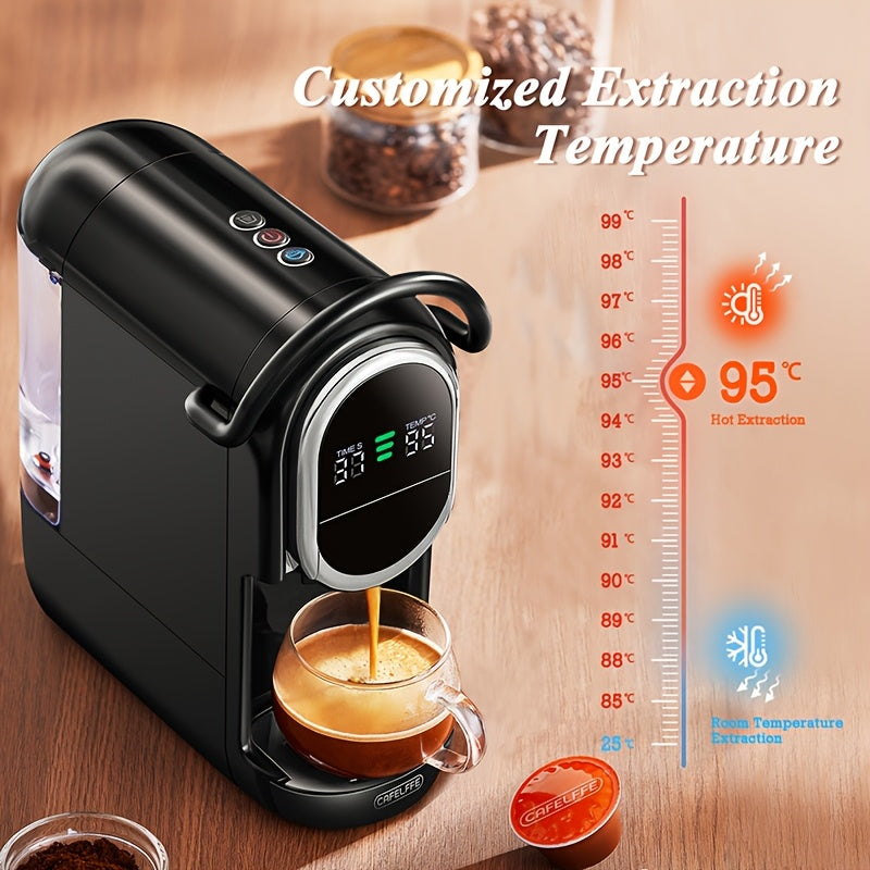 Coffee Machine CAFELFFE 19Bar Automatic Capsule  - Cold & Hot, Nescafe, DG, ESE Pod Compatible, Ground Coffee Option, 1450W, 220-240V, Easy to Clean, European Standard Plug, Perfect for Home Kitchen, Ideal Gift for Halloween,