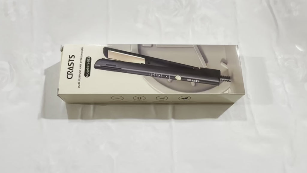 Hair Straightener CRASTS Titanium Flat Iron, 24W Unisex Adult  with 4-Temperature Settings, 220V Type C Plug, No Battery Required, for Straightening and Styling Hair, Home Use