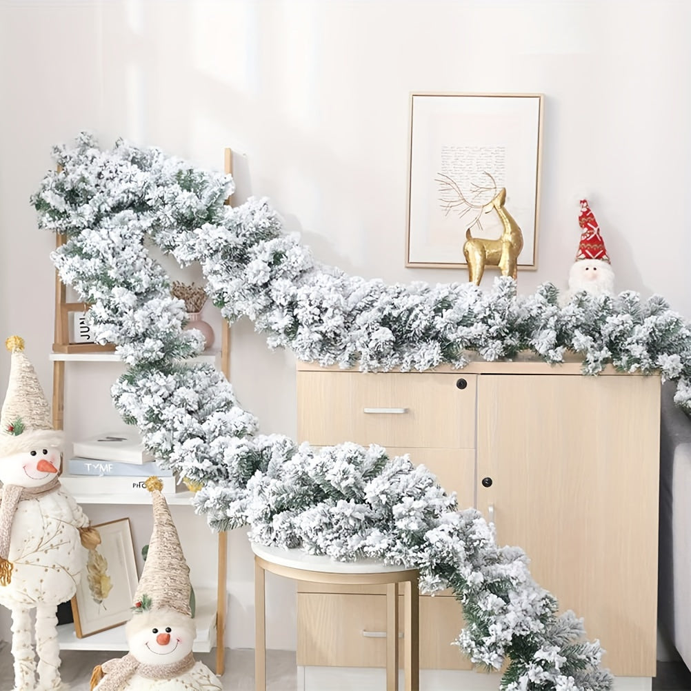 Garland Snow Flocked Christmas , Snowy Artificial Christmas Garland