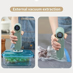 Vacuum Sealer Kit Compact USB  with Digital Display - Fast Seal, Includes Pump and Airtight Bags, Ideal for Food Preservation, Snacks, Meat, Fruits & Vegetables - Space-Saving Design, 36V Vacuum Sealing Machine