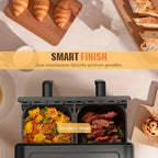 Air Fryer 9/10L Dual Zone  with Visual Window, 8 Pre-Programmed Menus Smart Cooking