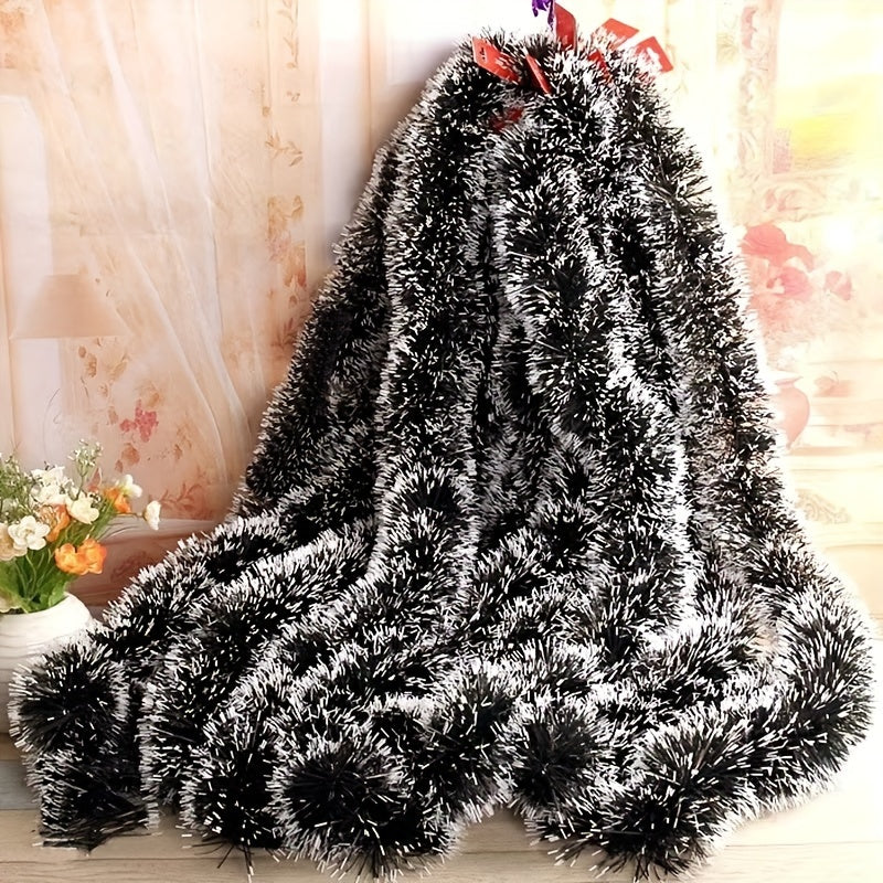 Garland Classic Christmas Artificial Tinsel  in Green And White