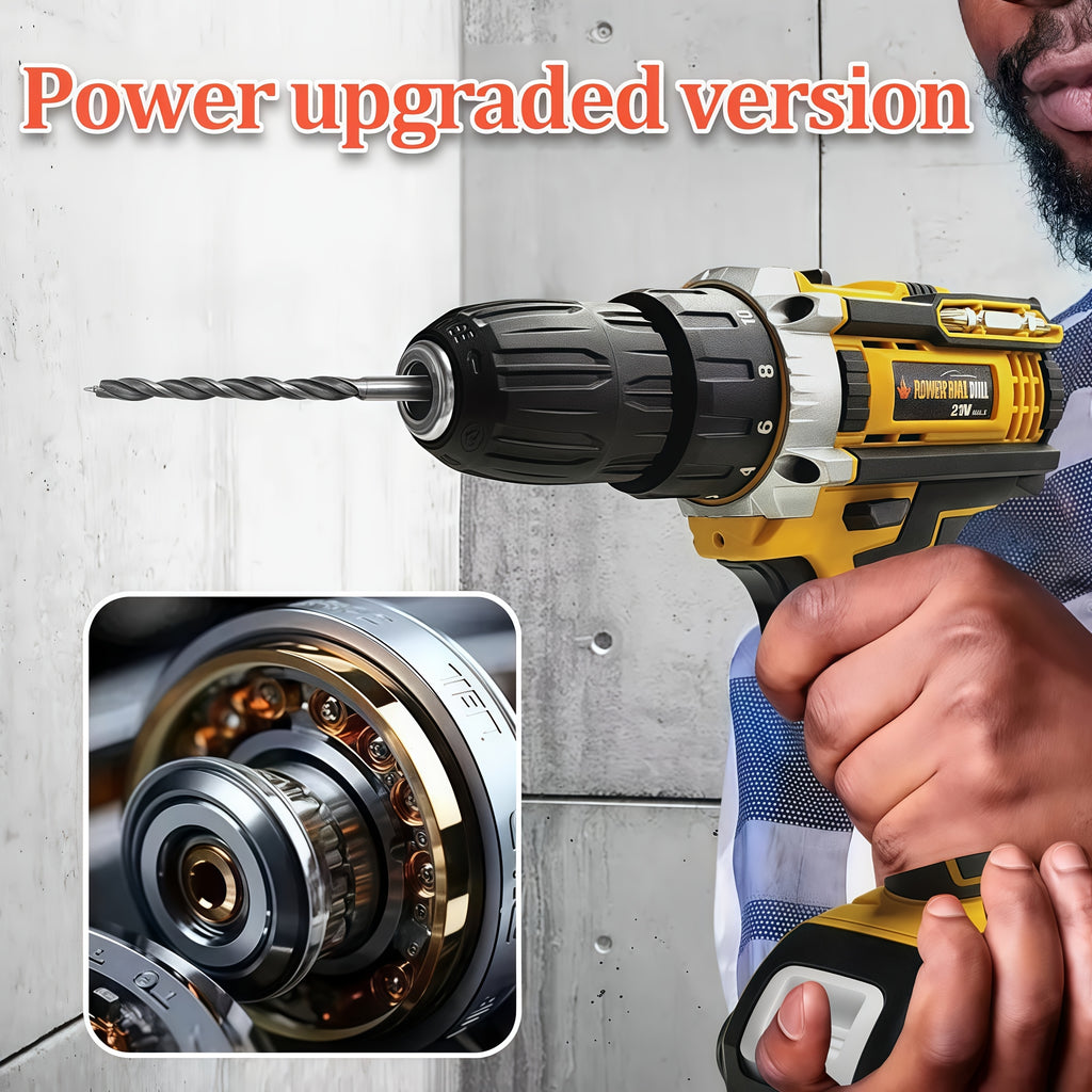 Drill Set Wireless . The New Impact Drill Is Equipped With A 3/8-inch Keyless Chuck And A Work Light