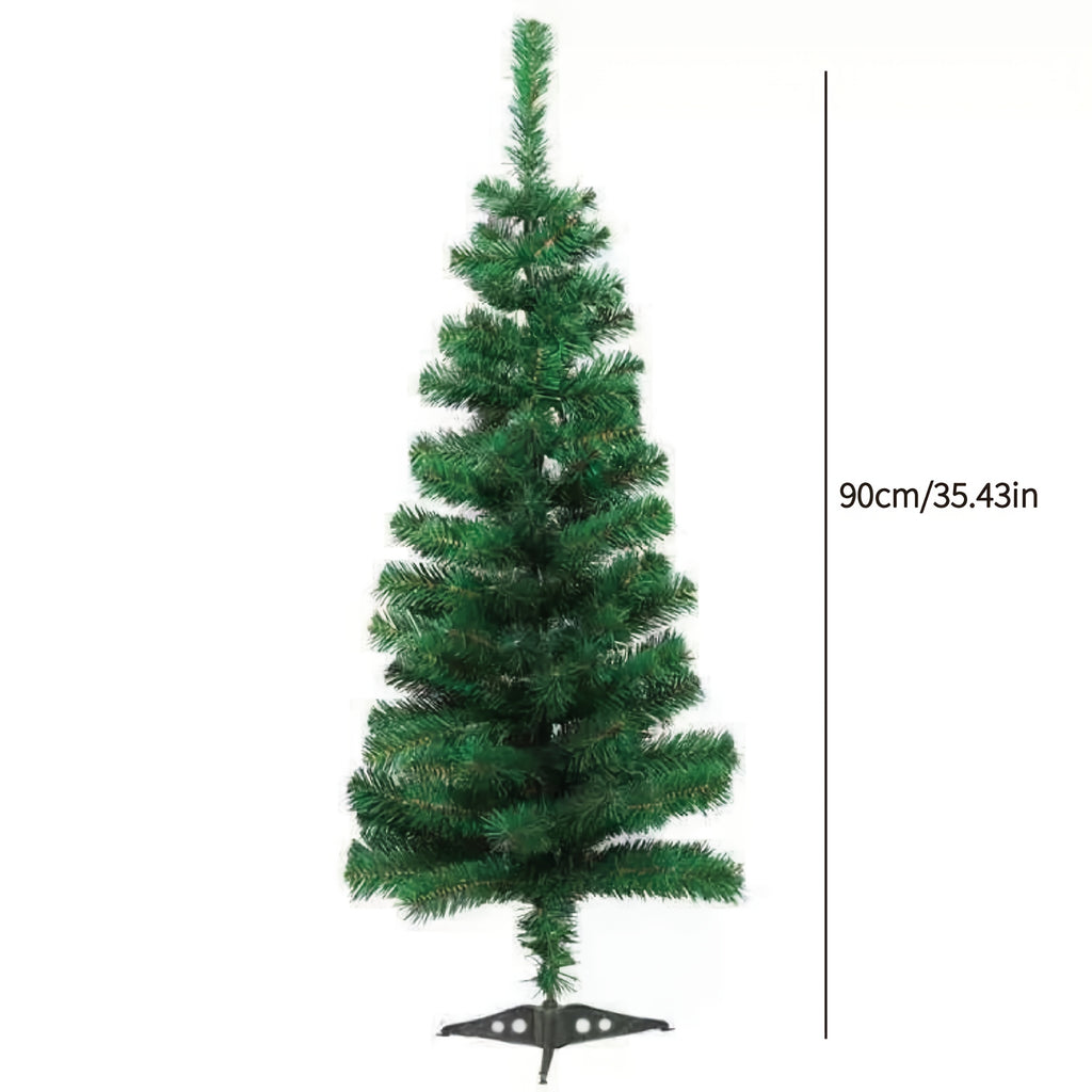 Tree Artificial Green Flocked Christmas Tree with Fireproof PVC Branches and Easy Assembly