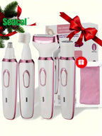 Hair Remover 4in1 Women's Electric  Multifunctional Women's Electric Shaver Trimmer Set Bikini Line Trimmer for Women USB Rechargeable for Eyebrows, Nose, Face Legs Hair Removal Portable Gentle Perfect Gift for Women