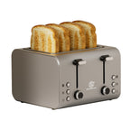 Toaster SUPERLEX 1600W 4-Slice Stainless Steel  | Digital Display | Defrost/Reheat/Cancel | Auto Pop-Up & Crumb Tray | Cord Storage (220-240V EU), Kitchen Appliance, Home Cooking, Sleek Design, Modern Toaster, Durable Construc
